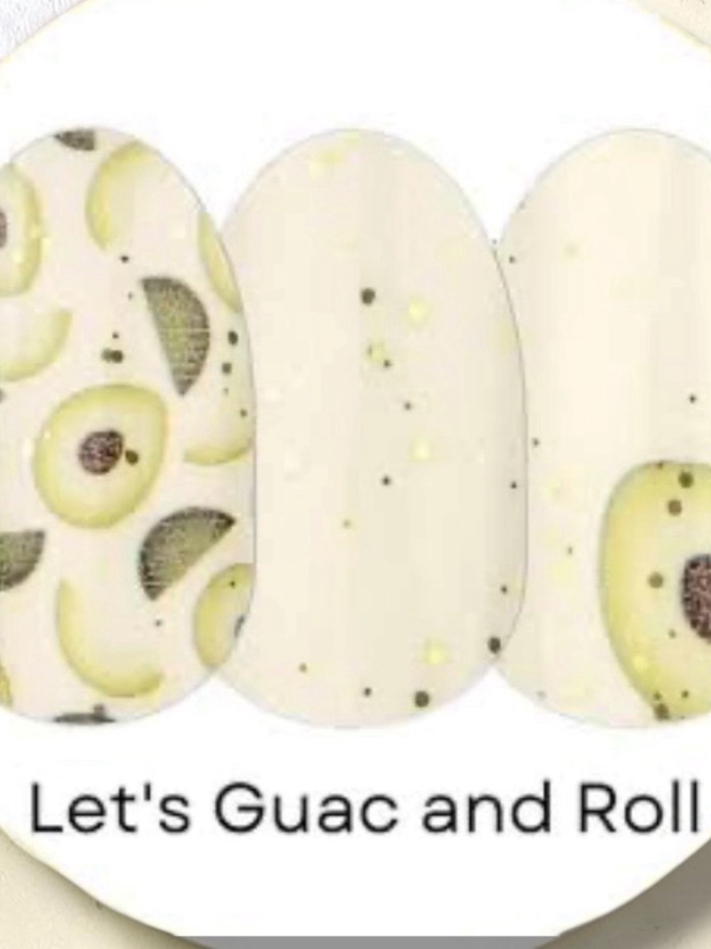 Color Street Avocado Nail Wraps in Cream and Light Green Retired